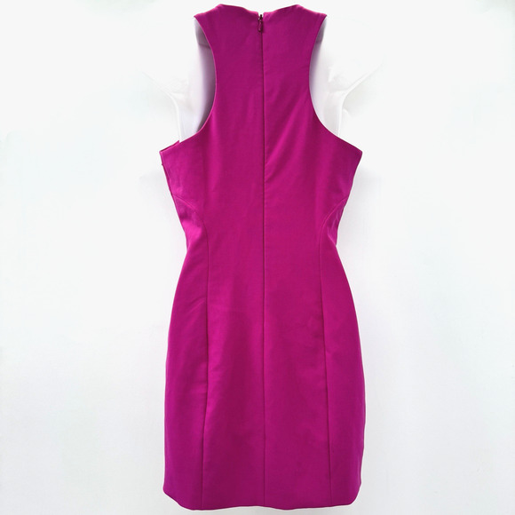 Cinq a Sept Alison Whipstiched Ponte Mini Dress Sz 4 Fuchsia Pink Stretch $395 - Picture 3 of 15